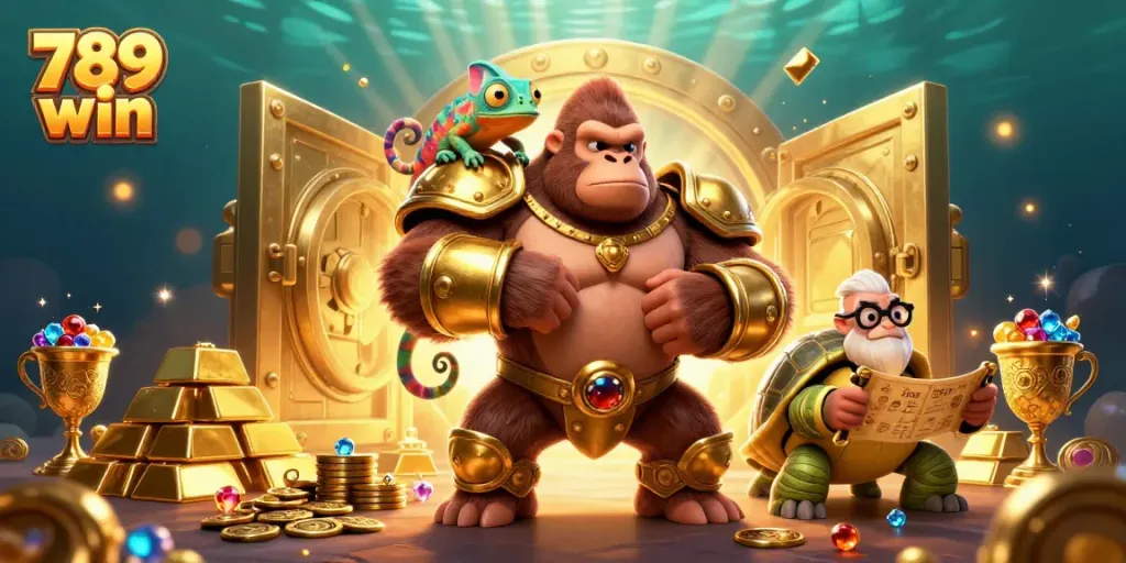 Engage in thrilling gameplay at 789 win, featuring vibrant characters and treasures of the casino world.