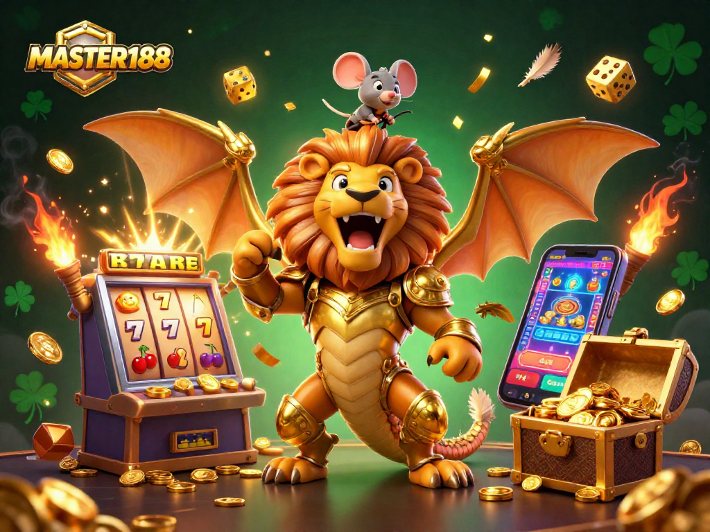 Experience thrilling jackpots with MASTER188 in a vibrant casino dreamscape full of adventure.