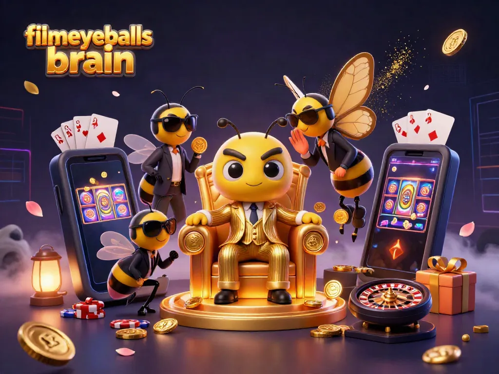 filmeyeballsbrain menunjukkan karakter permainan slot di dunia penuh warna dan gemerlap.