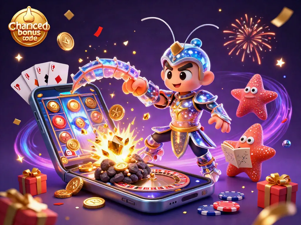Experience the excitement of the chanced casino bonus code with thrilling 3D characters and dynamic slot elements.