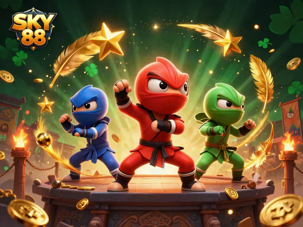 Engage with dynamic SKY 88 casino action featuring chameleons in combat on a vibrant rooftop.