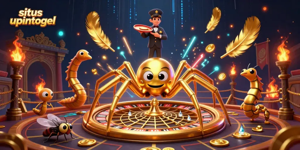 Menggoda keberuntungan di situs upintogel dengan taruhan pada roda roulette yang dikelilingi karakter menarik.