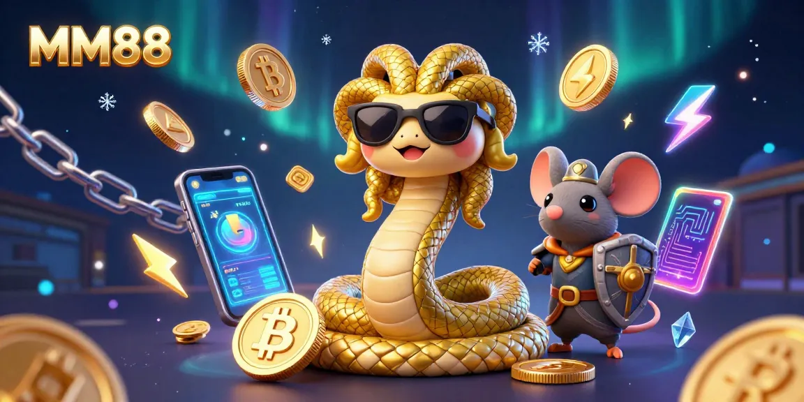 Experience the thrill of MM88 with vibrant casino action featuring Medusa, gold coins, and crypto elements.