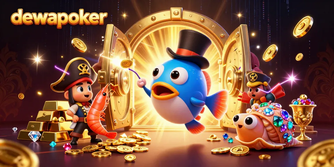 Dewapoker's vibrant underwater scene features a glowing anglerfish and treasure elements, showcasing the thrill of gameplay.