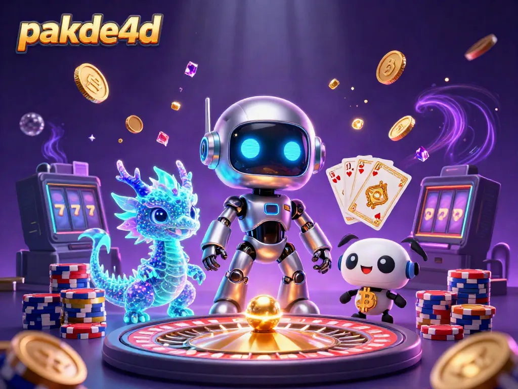 Engage with pakde4d's dynamic casino scene featuring high-tech characters and vibrant gaming elements.