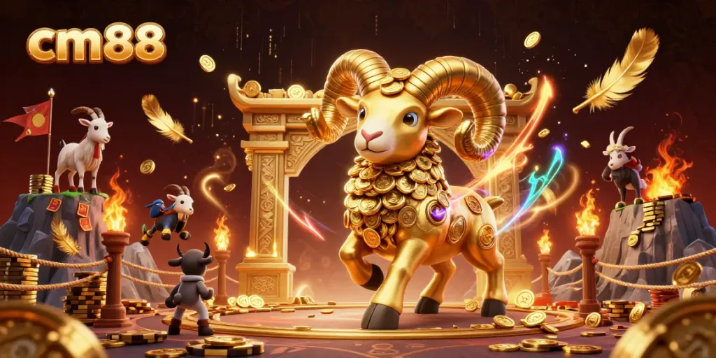 Experience the excitement of cm88 in a vibrant online casino setting with golden elements.