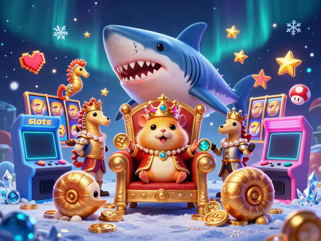 Engage with exciting slots featuring vibrant illustrations of a golden hamster king amid jackpot elements.