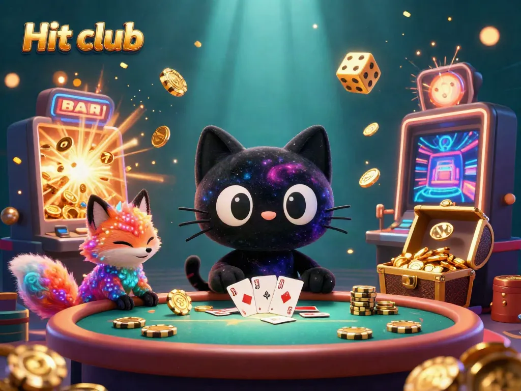 Experience thrilling gameplay at Hit club with a vibrant cosmic casino featuring dazzling slots and colorful characters.