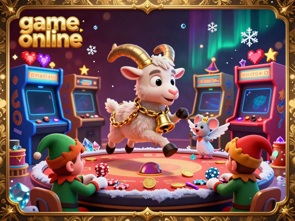 Experience thrilling game online action with a whimsical casino scene featuring playful characters and vibrant game elements.