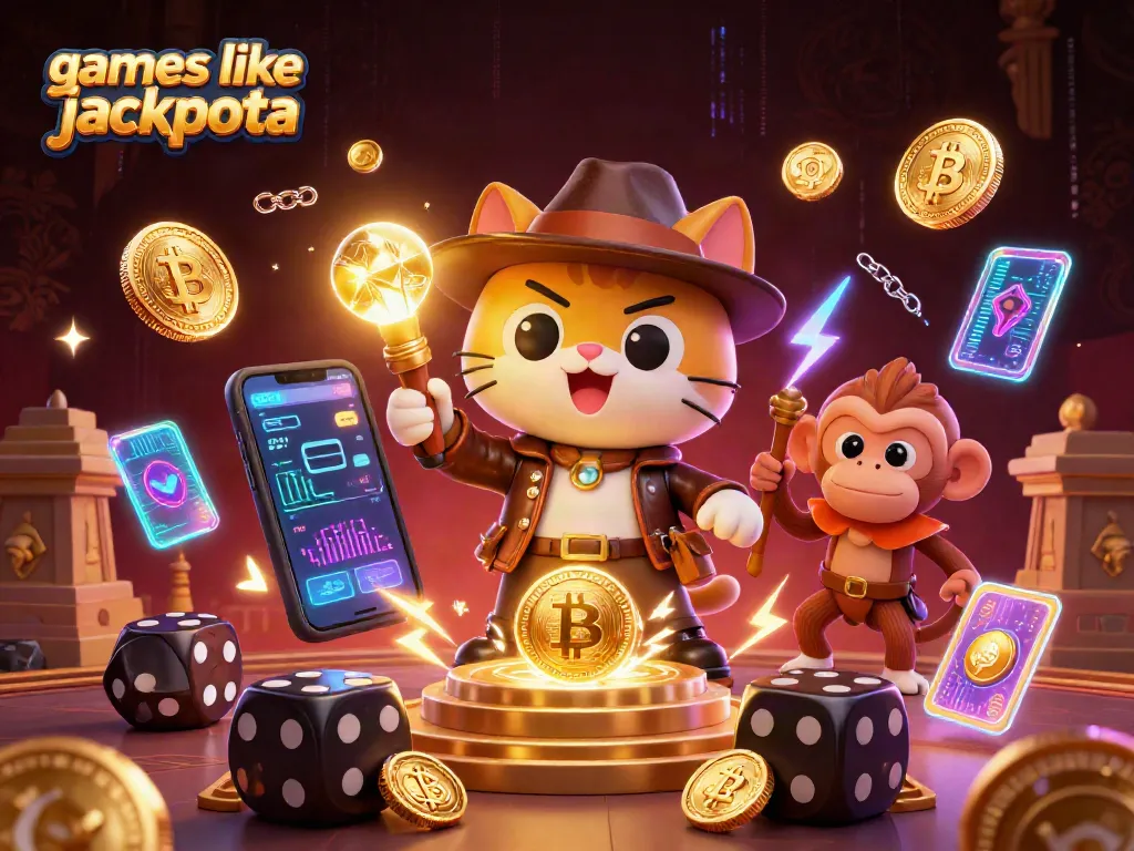 Play games like jackpota and win real prizes with thrilling casino elements in a vibrant scene.