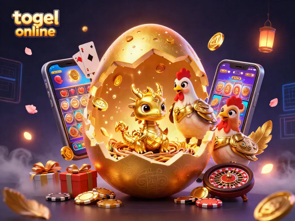 Bermain togel online dengan simbol keberuntungan, Uang dan harta jadi satu dalam ilustrasi menarik ini.