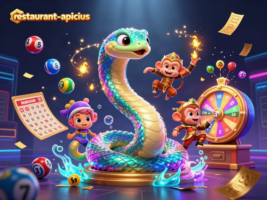 Engage with the restaurant-apicius experience featuring a vivid lottery scene full of excitement.