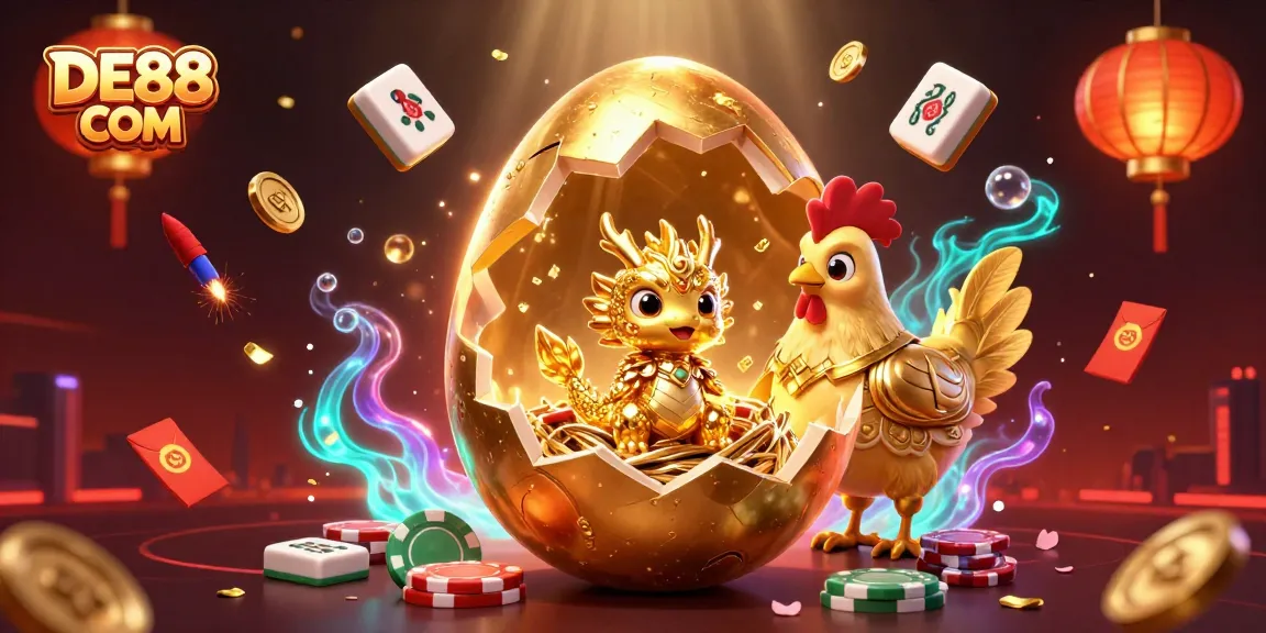Engage with the thrilling DE88 COM gaming experience featuring a golden egg dragon in action.