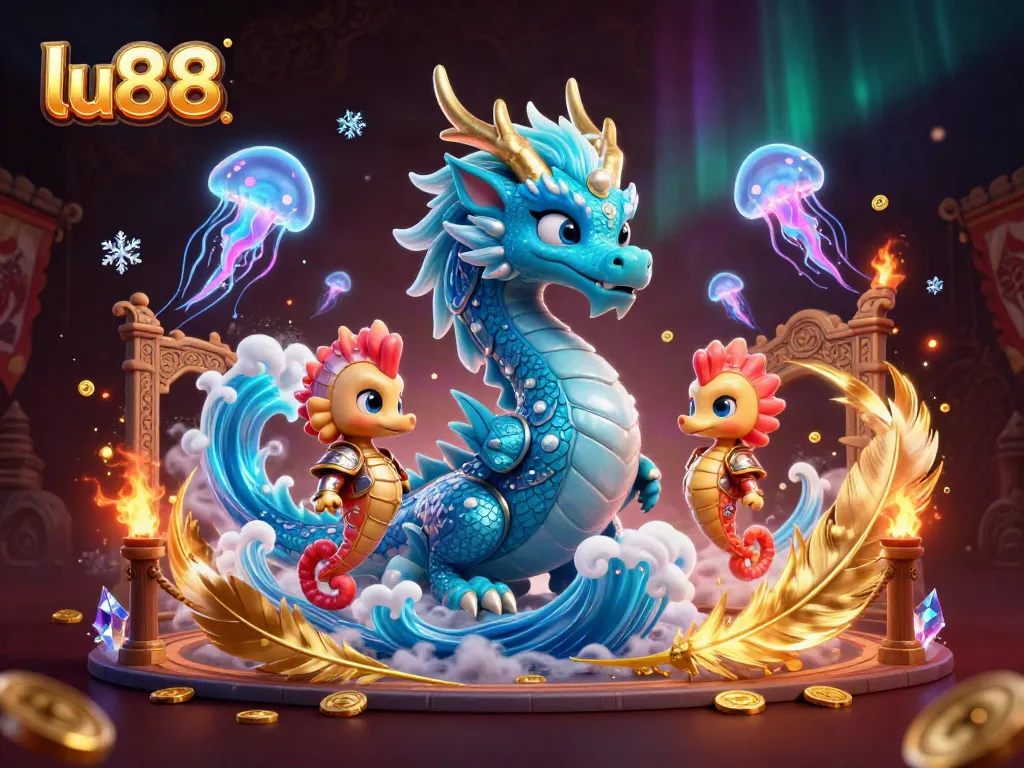 Engage in thrilling gameplay at lu88 with vibrant dragons, knights, and glowing jellyfish.