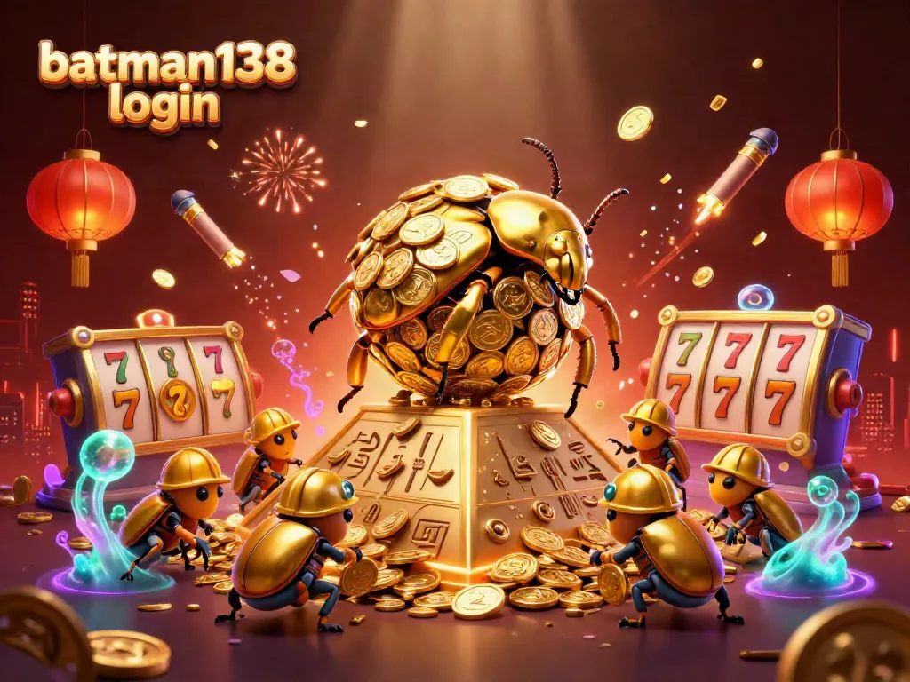 Experience the excitement of batman138 login with an ultra-detailed casino-themed 3D illustration showcasing golden elements and vibrant colors.