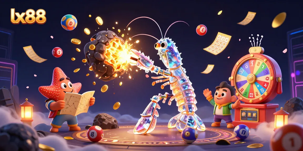 Experience thrilling gameplay with lx88, featuring vibrant scenes of casino excitement and dynamic lottery elements.